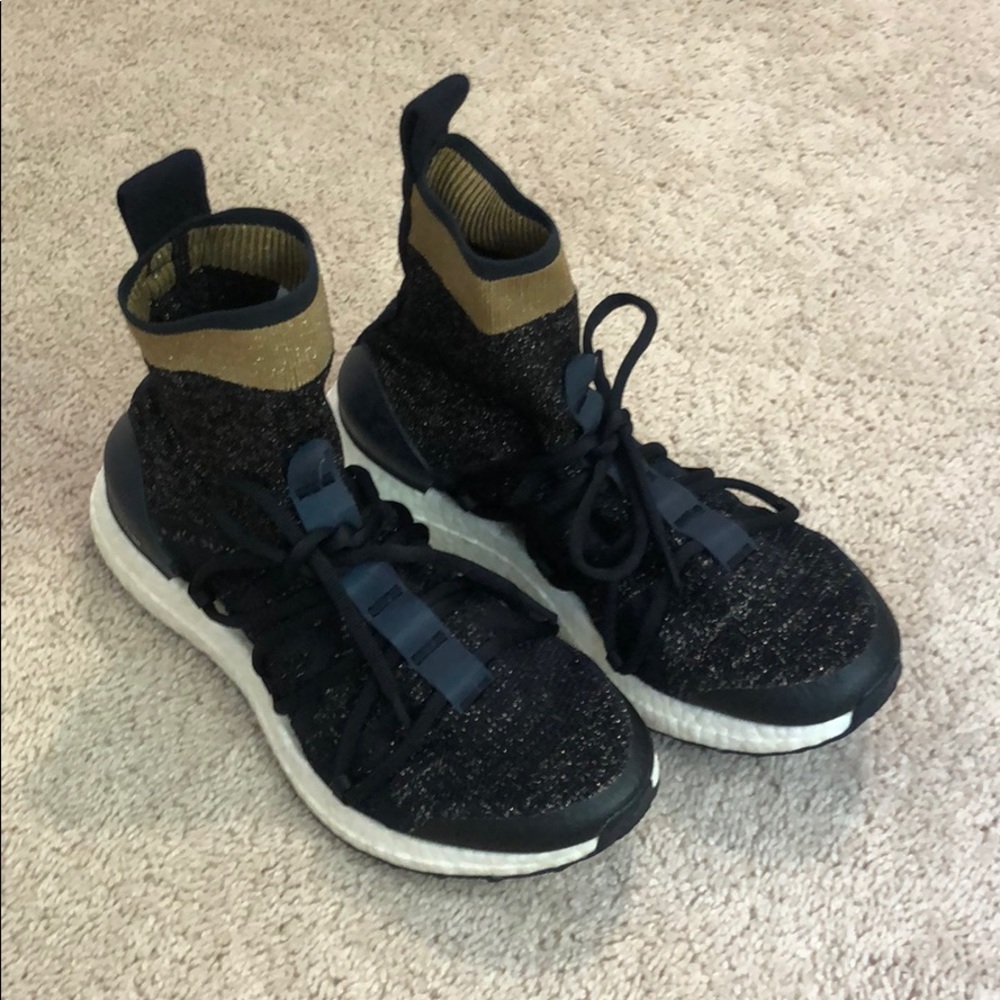 Stella McCartney x Adidas sock sneakers.